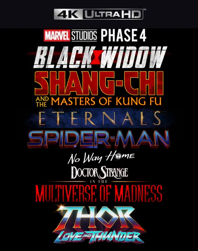 MARVEL PHASE 4 COLLECTION VUDU 4K OR ITUNES 4K VIA MOVIES ANYWHERE