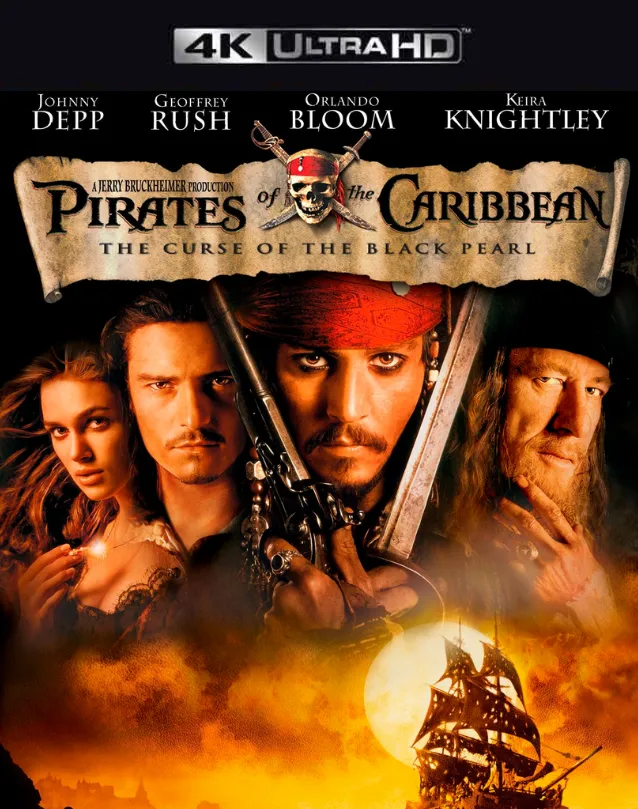 PIRATES OF THE CARIBBEAN THE CURSE OF THE BLACK PEARL VUDU 4K OR ITUNES 4K VIA MA