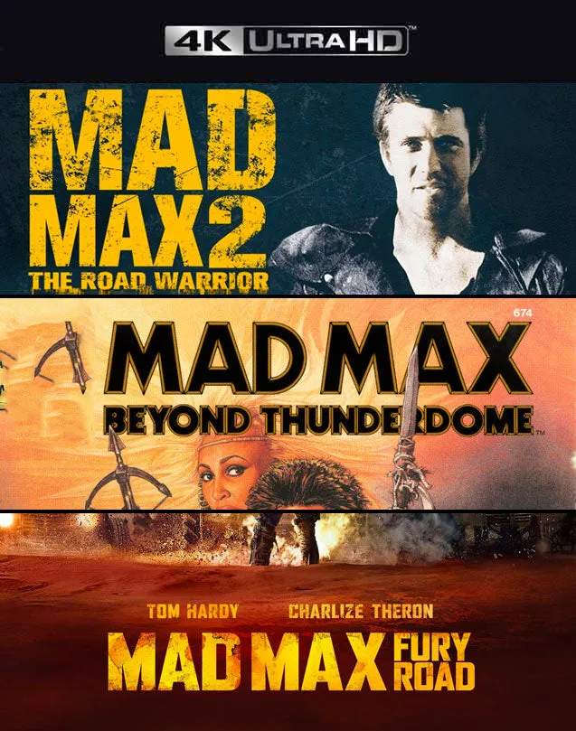 MAD MAX 3 MOVIE COLLECTION VUDU 4K OR ITUNES 4K VIA MA